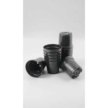 Imagem de 80 Vasos Pote 6 Plástico Preto P/ Mini Plantas - Congratulations Store