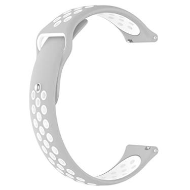 Imagem de Pulseiras NSmart compatíveis com Amazfit GTR 47MM / GTR 2 / GTR 2e / GTR 3 / GTR 4 (Cinza com branco Nk)