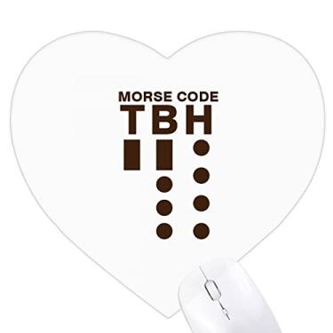 Imagem de Mousepad Morse Code Honestly Expressed Point Line coração Tapete de borracha para escritório