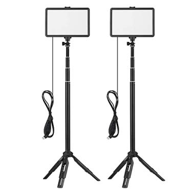 Imagem de Yuwao Kit De Luz De Vídeo Led Usb Iluminação De Videoconferência Com 2 * Luz De Preenchimento Led 3200K-5600K Dimerizável + 2 * Tripé Extensível + 16 * Filtros De Cor Para Gravação De Vídeo