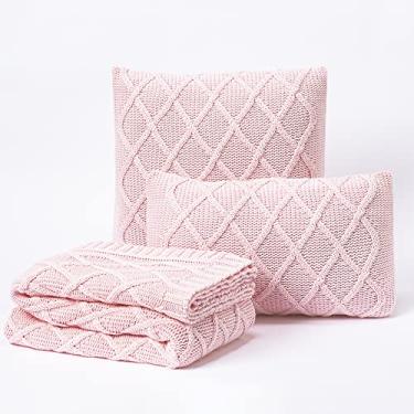 Imagem de Kit Peseira Manta Sofa Cama Solteiro 150x60cm + 2 Capas de Almofada Tricot Paris