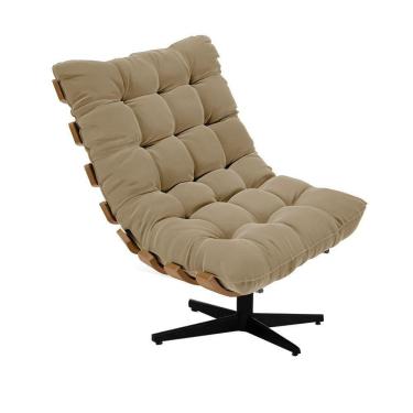 Imagem de Poltrona Giratória Costela Suede Marrom Rato