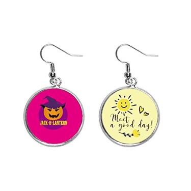 Imagem de Brinco de Halloween Happy Jack Pumpkin Light Ear Drop Sun Flower Jóias Moda, Medium, Metal