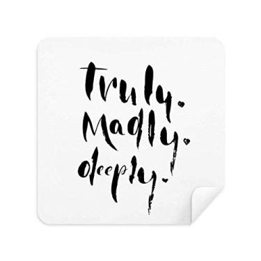 Imagem de Truly Madly Citação profunda estilo pano de limpeza de tela tecido de camurça 2 peças