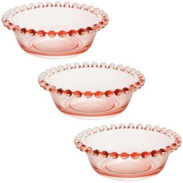 Imagem de Cj 3 Bowls Em Cristal Pearl Rosa 14X5cm - Wolff