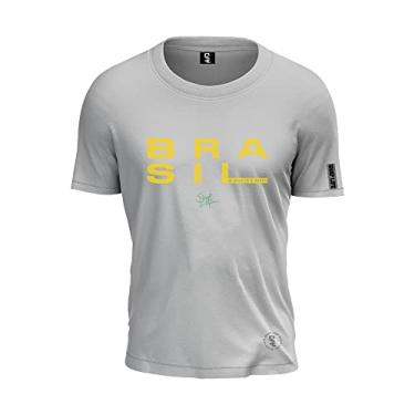 Imagem de Camiseta Shap Life Brasil 100% Algodão T-Shirt Cor:Cinza;Tamanho:G