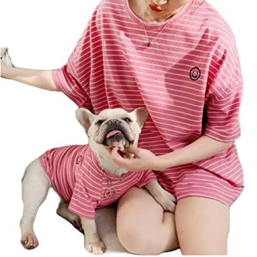 Imagem de Camisetas combinando para cães e donos roupas de família para cães Pitbull roupas para cães camisetas para papa e mamãe - mãe e animal de estimação são vendidas separadamente (sem pais, vermelho)