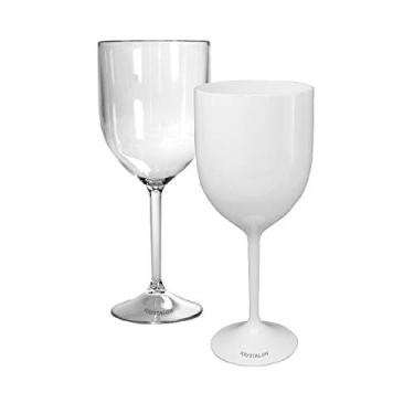 Imagem de Kit 2 Taças Vinho Branca e Transparente Acrílico PS