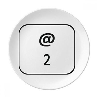 Imagem de Símbolo de teclado 2 placas decorativas de porcelana salver talheres, louça de jantar