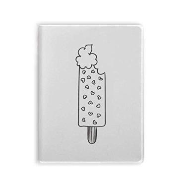 Imagem de Caderno de pasta de sorvete com desenho de coração e picolés pretos
