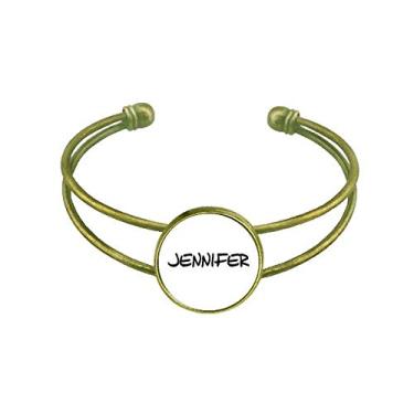 Imagem de Bracelete JENNIFER com caligrafia especial com nome inglês retrô aberto