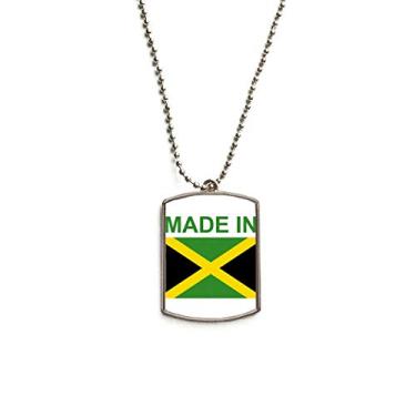 Imagem de DIYthinker Colar de aço inoxidável Made in Jamaica Country Love com pingente de identificação para cães
