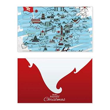 Imagem de Mapa local de Hong Kong, feriado, feriado, cartão de felicitações, mensagem de Natal
