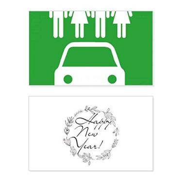 Imagem de Quatro pessoas de veículos energéticos protegem o meio ambiente festival de ano novo cartão felicitações Bless mensagem presente