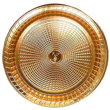 Imagem de Prato Descartável Metalizado Dourado 22cm - 6 Unidades