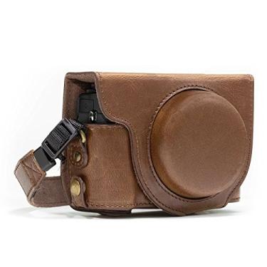 Imagem de Megagear MG764 Canon PowerShot G7 X Mark II Ever Ready Capa de couro e alça, com acesso à bateria, marrom escuro