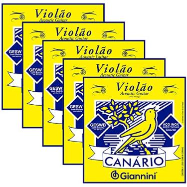 Imagem de Kit Com 05 Cordas P/Violão Aço Giannini Canário Com Bolinha