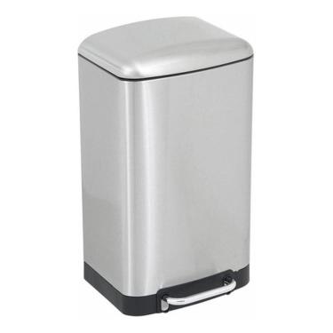 Imagem de Lixeira De Sobrepor Slim 30 L Aço Inox Escovado - Prateado