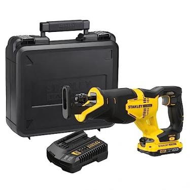 Imagem de Stanley Serra de Sabre Motosserra 25mm, Ferramenta à Bateria, Acompanha Bateria 2Ah de Íon de Lítio, com Carregador Bivolt e Maleta de Ferramentas, Modelo SCR300D1K, 20V