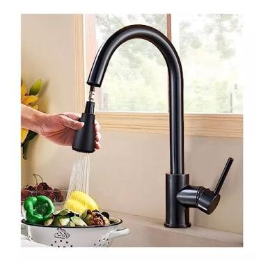 Imagem de Torneira De Pia Gourmet Cozinha Inox com Extensor Preta (Preto)