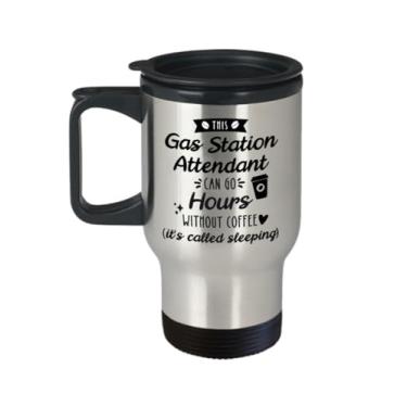 Imagem de SpreadPassion Caneca de viagem de atendente de posto de gasolina, caneca de viagem de presente para atendente de posto de gasolina, copo de viagem profissional para atendente de posto de gasolina, ideia de presente de cesta de aniversário e Natal