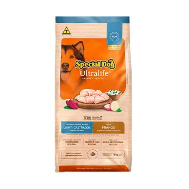 Imagem de Ração Cães Special Dog Ultralife Light Raças Médias e Grande Frango E Arroz 15kg
