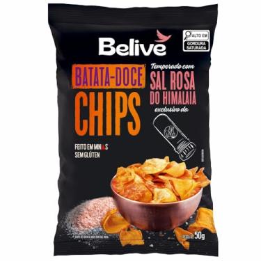 Imagem de Chips de Batata-Doce Sem Glúten Belive temperados com Sal Rosa do Himalaia 50g