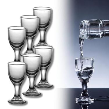 Imagem de Conjunto 6 Taças para Licor de Vidro Diamante Lyor Transparente de Copos Para Shot Dose 6 Peças 10ml Nadir