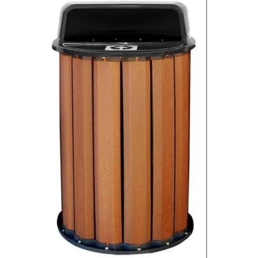 Imagem de Lixeira para Coleta Seletiva 90L Diversas Cores Madeira Plastica Ecologica