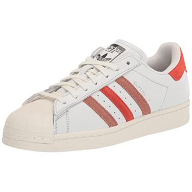 Imagem de adidas Originals Tênis masculino Superstar Classic cano baixo, Branco cristal/vermelho preloved strata, 39