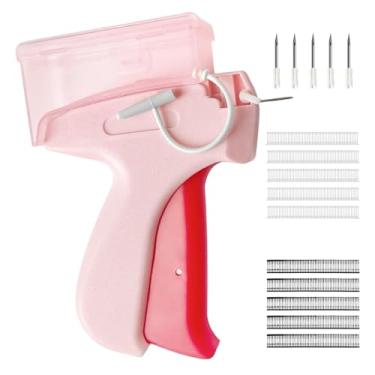 Imagem de Pistola de costura para roupas, fixador de pistola de costura rápida sem esforço, fixe, prenda e danifique com esta mini pistola de etiquetagem para roupas e reparos de emergência - rosa