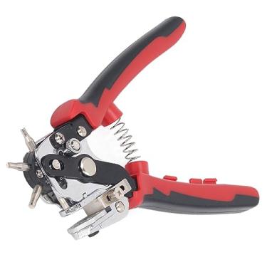 Imagem de Furador de Couro, Resistente, Rotação de 360 ​​graus, Margem Ajustável Em Forma de V, Perfurador de Cinto de Borda de Faca, Ferramenta Profissional de Furador de Couro para Cintos