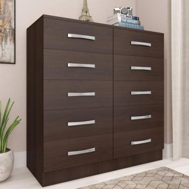 Imagem de Cômoda para Quarto em MDP com 10 Gavetas 90cmx90cm - Fellicci