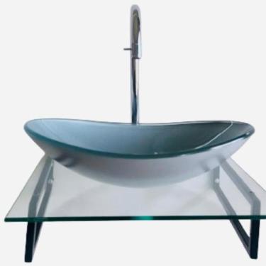 Imagem de Kit Cuba de Vidro Oval + Torneira Clean Alta + Válvula Click - Max For