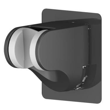 Imagem de KAIYING Suporte de chuveiro de mão autoadesivo, ângulo ajustável RV e suporte de varinha de banheiro, suporte de chuveiro preto ABS universal