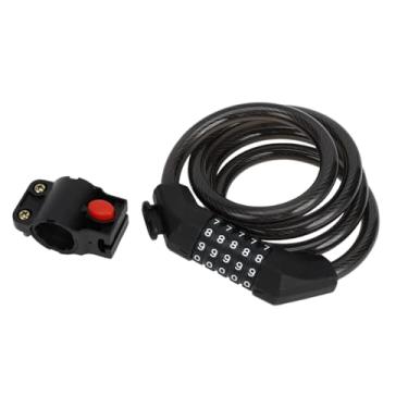 Imagem de Hihaha Cadeado de bicicleta/Cadeado de corrente ajustável para bicicleta de montanha / 5 dígitos reinicializável cabo de bicicleta liga de zinco ABS PVC 133 cm / 1 peça preta