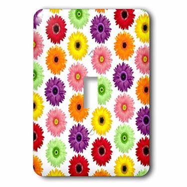 Imagem de 3dRose Interruptor de botão único com estampa de margaridas de gerbera, arco-íris colorido, lsp_110751_1
