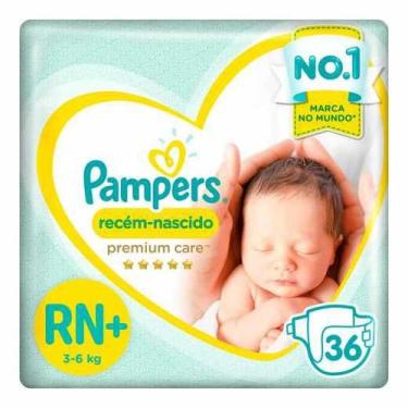Imagem de Fraldas Pampers Premium Care Recém Nascido RN+ 36 Unidades, RN, 36