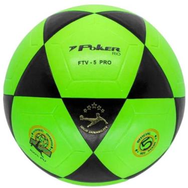 Imagem de Bola Futevôlei Vulcanizada Rio PU Poker, Verde neon