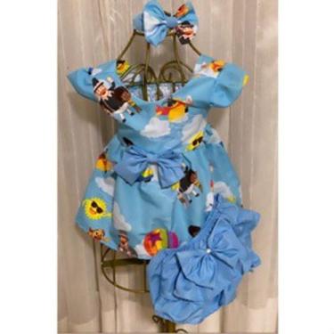 Imagem de Conjunto Menina Bebê Carinho Temático Mundo Bita +Calcinha +Tiara - ED