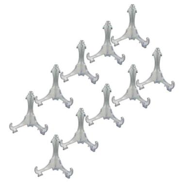 Imagem de Kit com 10 Suportes Acrílico Transparente Para Prato 15cm