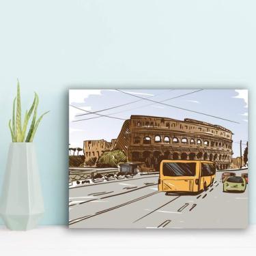 Imagem de Placa Decorativa MDF Roma Viagem em Gravuras 30x40cm - Quartinhos