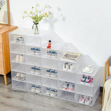 Imagem de Caixa Organizadora De Sapatos Calçados Montável Com Tampa Multiuso Dob