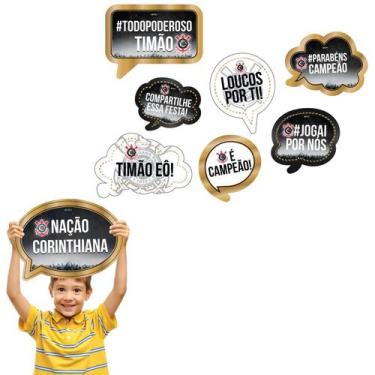 Imagem de Kit Plaquinhas Divertidas Festa Corinthians - 09 unidades - Festcolor 