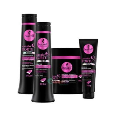 Imagem de Kit Haskell Shamp cond másc e leave in Cavalo Forte Hidra 500ml