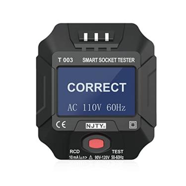 Imagem de 90~120V EUA Plug Socket Tester Tester Smart Socket Tester Display Digital LCD Socket Tester Circuit Detector de polaridade Plugue de parede Disjuntor Finder Teste de vazamento para testes de