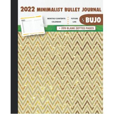 Imagem de 2022 Minimalist Bullet Journal/BUJO with Horizontal Wavy Lines Gold, Gray and Yellow Painting Cover: Basic Bujo | Classic Bullet Journal Help You ... And Dotted Pages | 240 Pages | 7.5 * 9.25