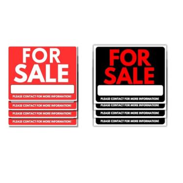 Imagem de Vende-se placas adesivas autoadesivas de vinil, pacote com 8, 25 x 20 cm, qualidade premium, resistente a UV, à prova de intempéries, placas de vinil para veículos, casas, vendas de garagem e itens