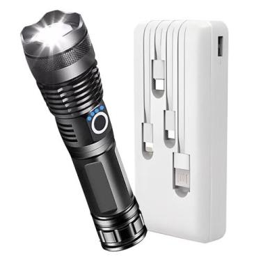 Imagem de Lanterna tática Militar Zoom 200X Ajustável 10K / Carregador portátil 