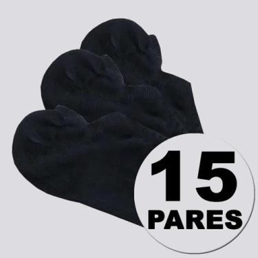 Imagem de Kit Meia Lupo Sport Walk Sapatilha 15 Pares Preta, 45-48